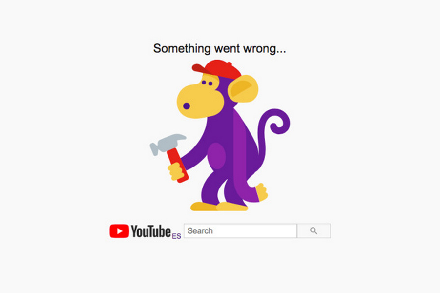 Так выглядел YouTube во время сбоя