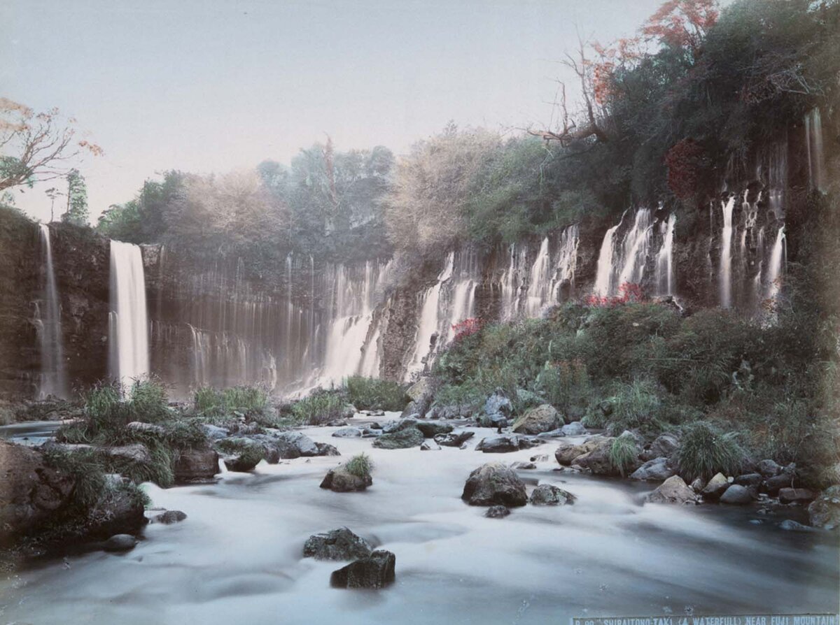 “Shiraitono-Taki (A Waterfall) near Fuji Mountain.”