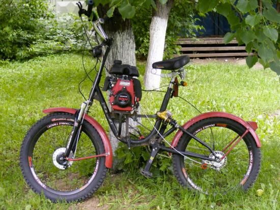 Мотор с триммера на велосипед и самокат