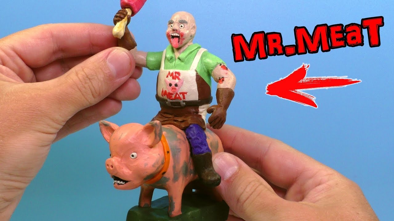 Лепим Мистера Мита и его Свинью из игры Mr. Meat | Видео Лепка | Дзен