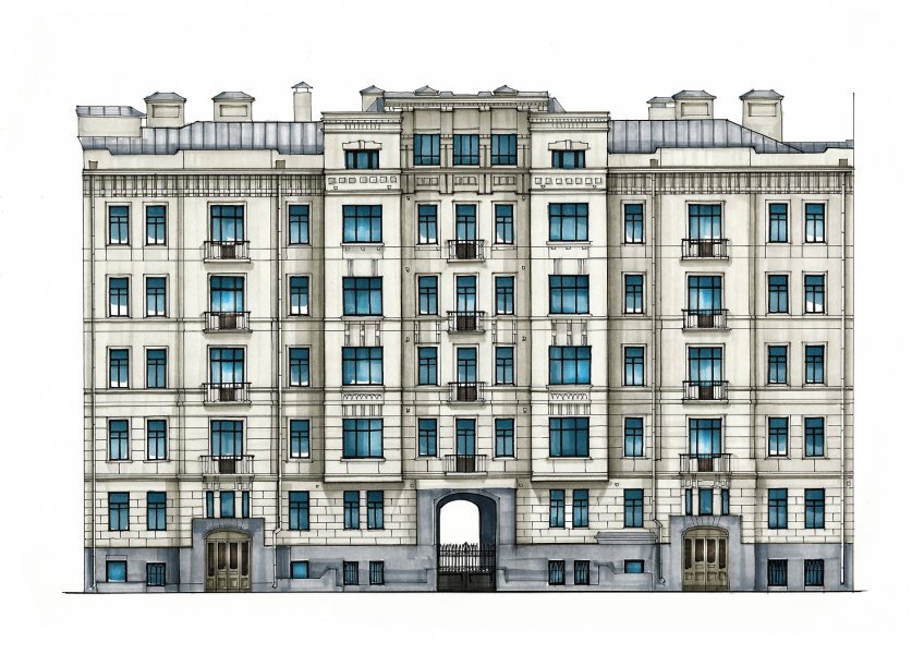 Проект дома 15/1 на Зубовском бульваре 