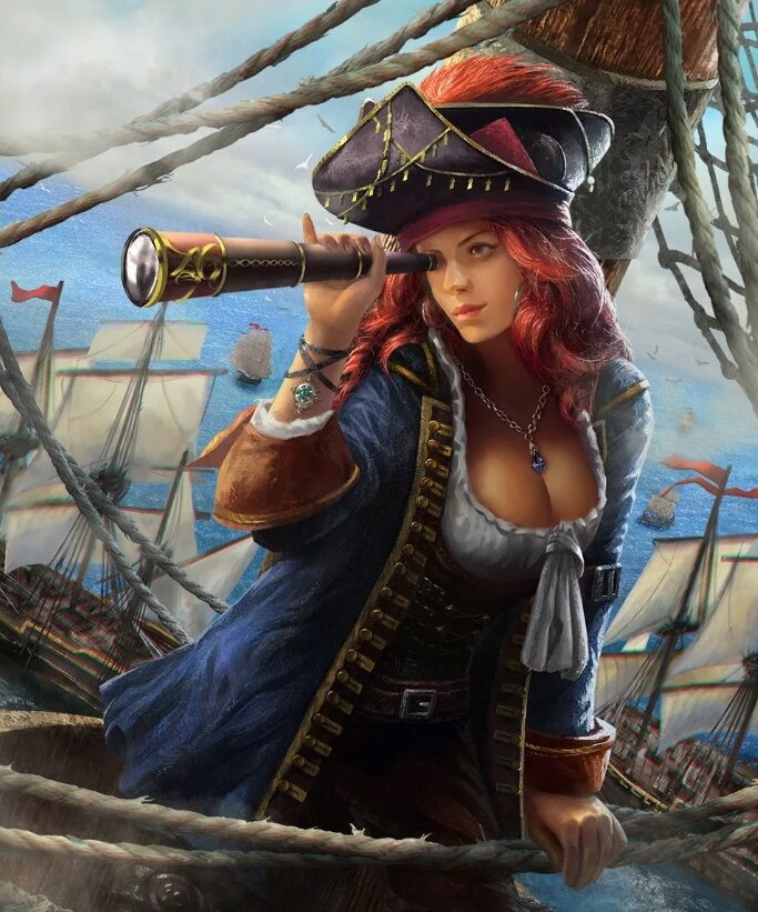 Женщина-пират, изображение для иллюстрации