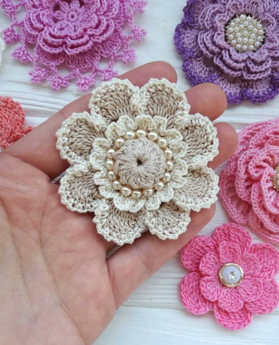 МК вязание крючком (мотив цветочек) ч MK Crochet (flower motif) Part 1.