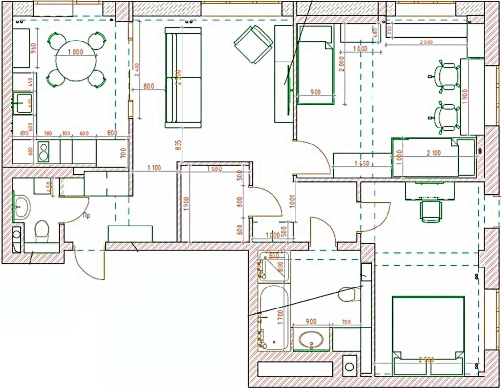 Элегантная классика и уютный прованс. Перепланировка квартиры в старом жилом фонде