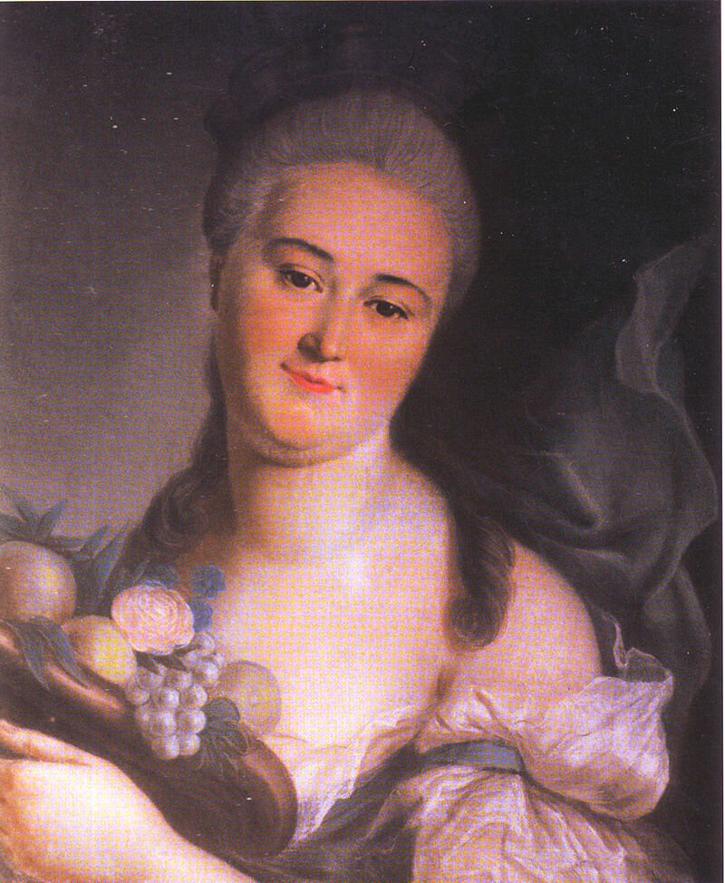 Марина Нарышкина, урожденная Закревская. Одна из фрейлин, о которых поспорили в 1758, если верить Екатерине II.Тоже никому она изменять не собиралась и не изменяла, а муж у нее находился, что называется "в ежовых рукавицах".