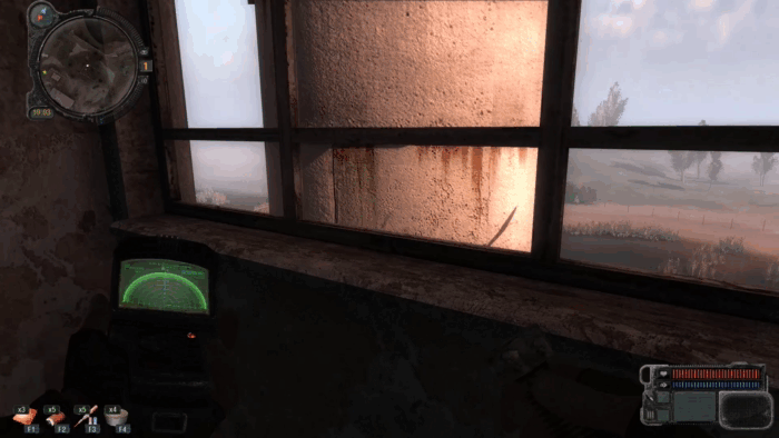 Скриншот-анимация из игры Stalker.