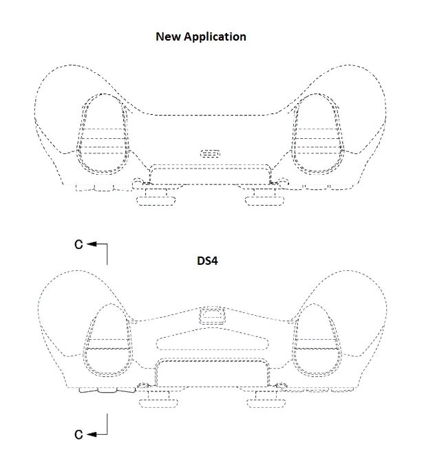 (сверху «DualShock 5», снизу — DualShock 4)