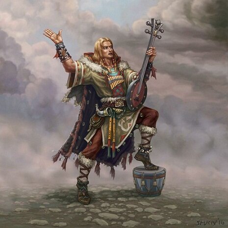 Скальд - поэт и певец (иллюстрация из открытых источников). Каждый викинг (и уж точно каждый великий воин и вождь) в идеале должен был уметь слагать песни. Да и боги не исключение.  А без мёда поэзии это невозможно. 