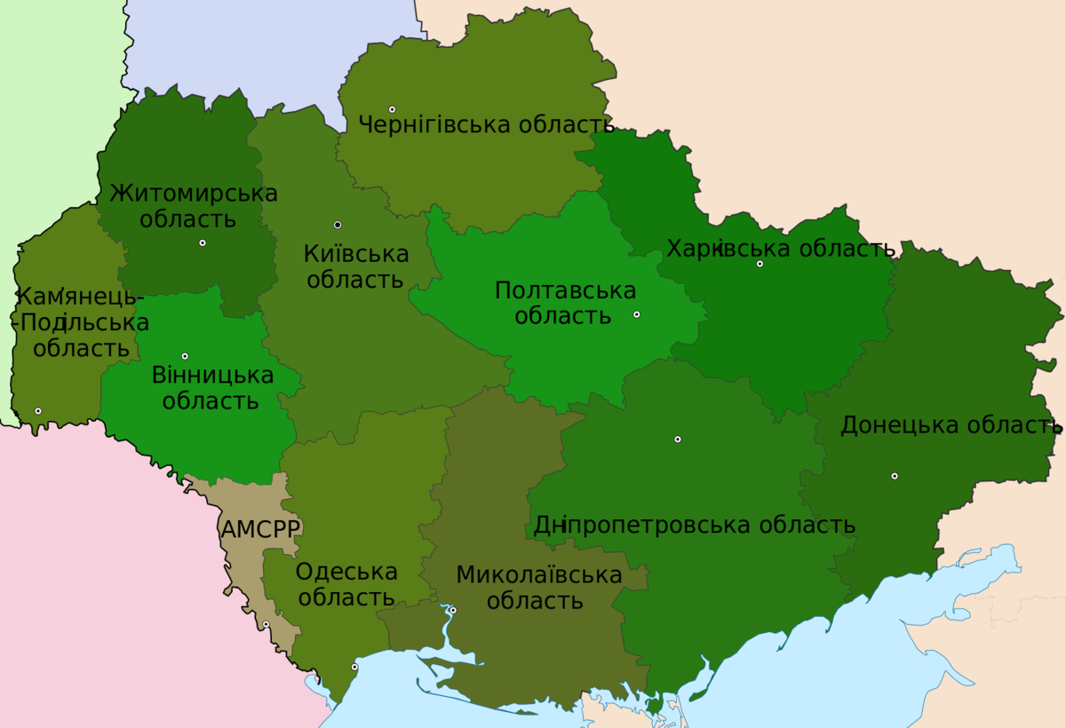 Карта украины 1940