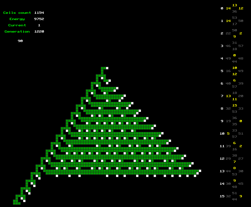 Дерево со случайной последовательностью вырастания отростков.