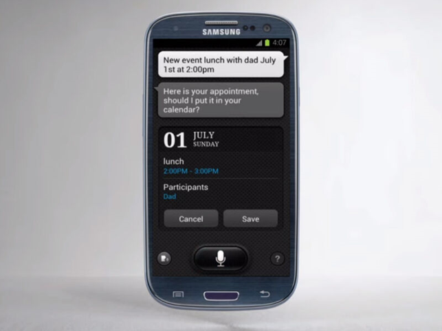 Приложение S-Voice на Samsung Galaxy S III