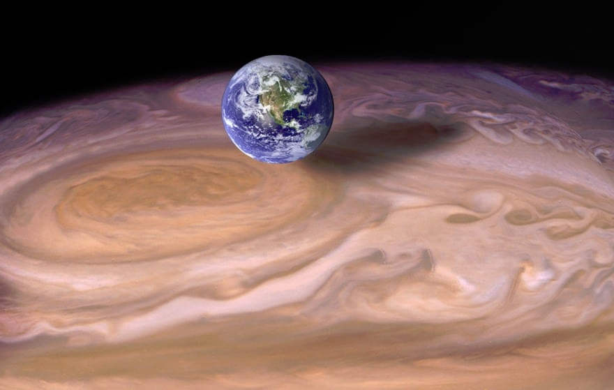 Земля на фоне БКП - Юпитер