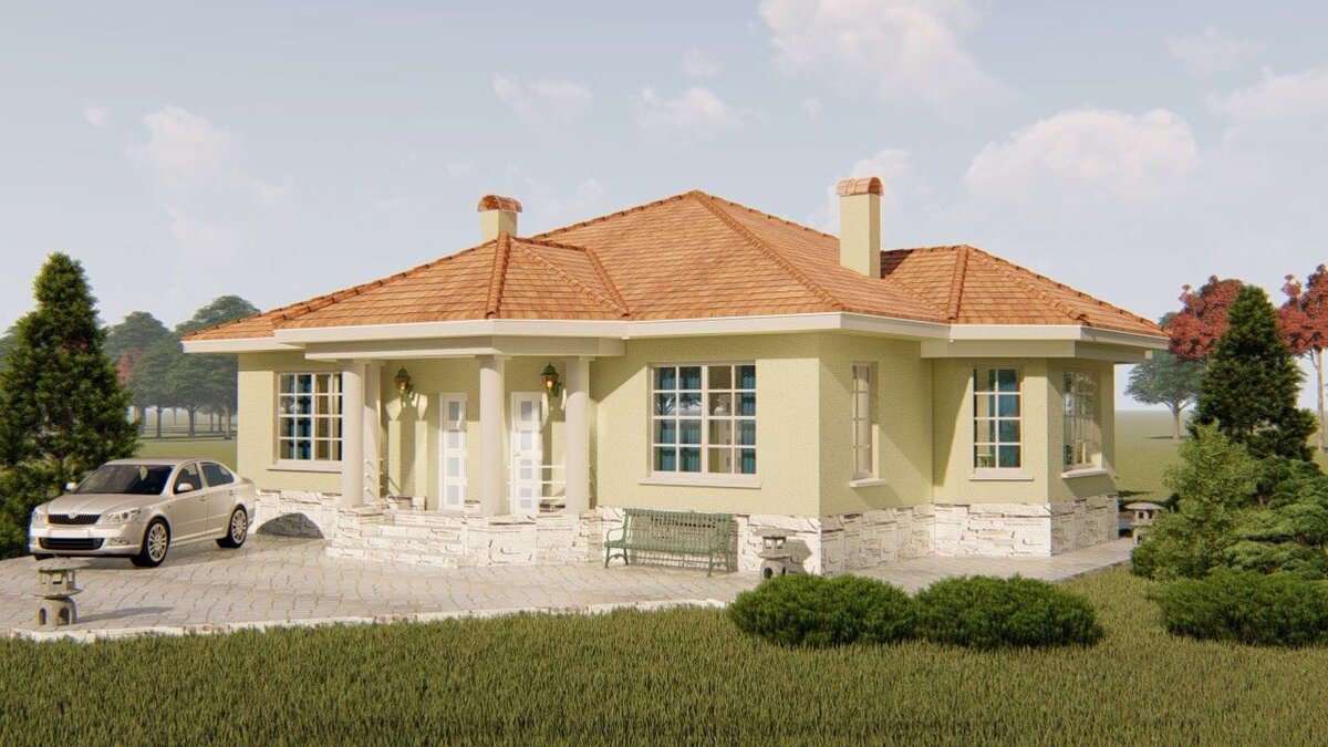 Стильный и скромный коттедж для беззаботной жизни