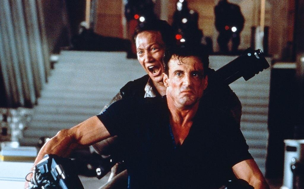 Роб со Слаем в фильме "Судья Дредд". 