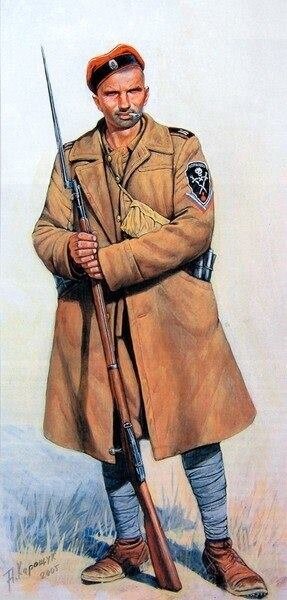 Корниловец-артиллерист. Художник: А. Каращук.