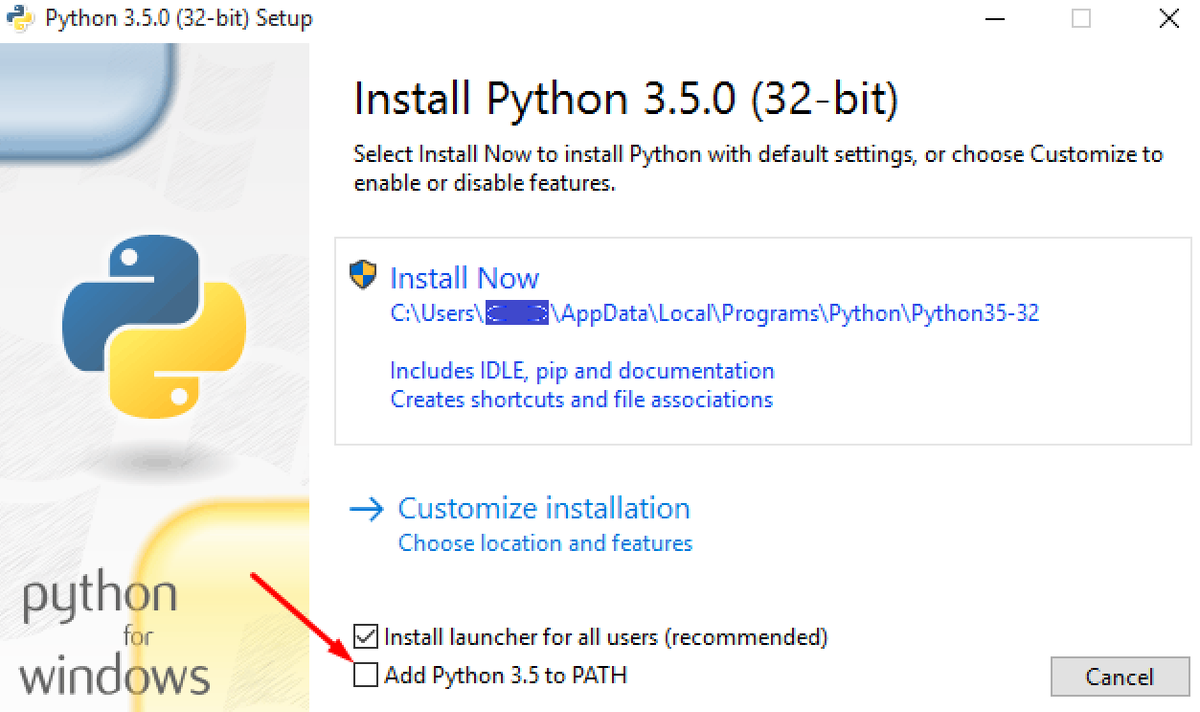 Решение проблемы при установки Python на Windows 