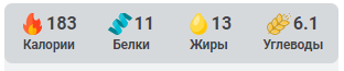 КБЖУ на 100 гр пирога. При этом учитывайте, что в пироге много клетчатки. 