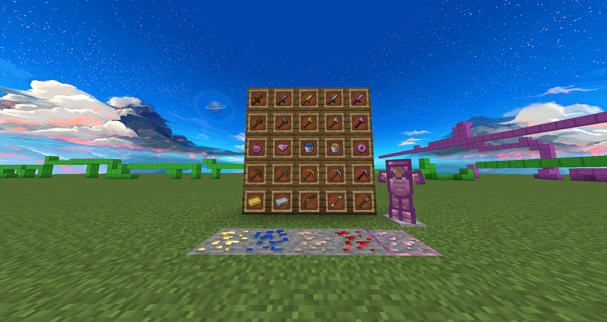 Неплохой пвп текстур пак. Лично мне особо понравилось небо. Хочу подметить что все старые текстуры меняются на новые,из новых версий.