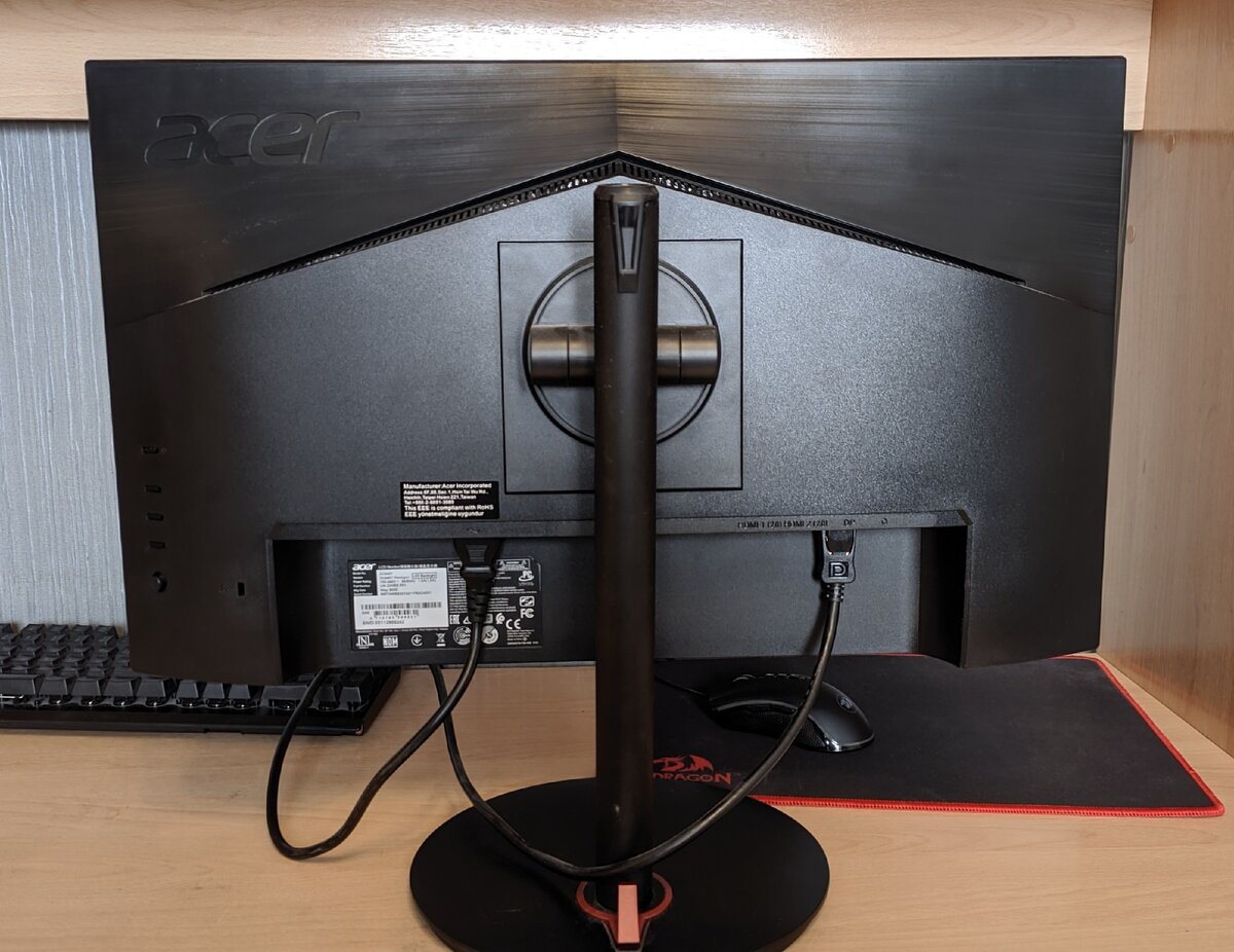 Монитор Acer,вид сзади