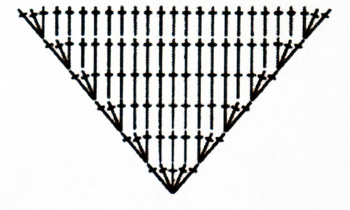 Филейный треугольник крючком - Схема