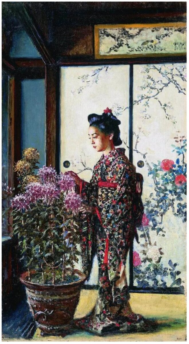 Японка,1903. 76×41 см