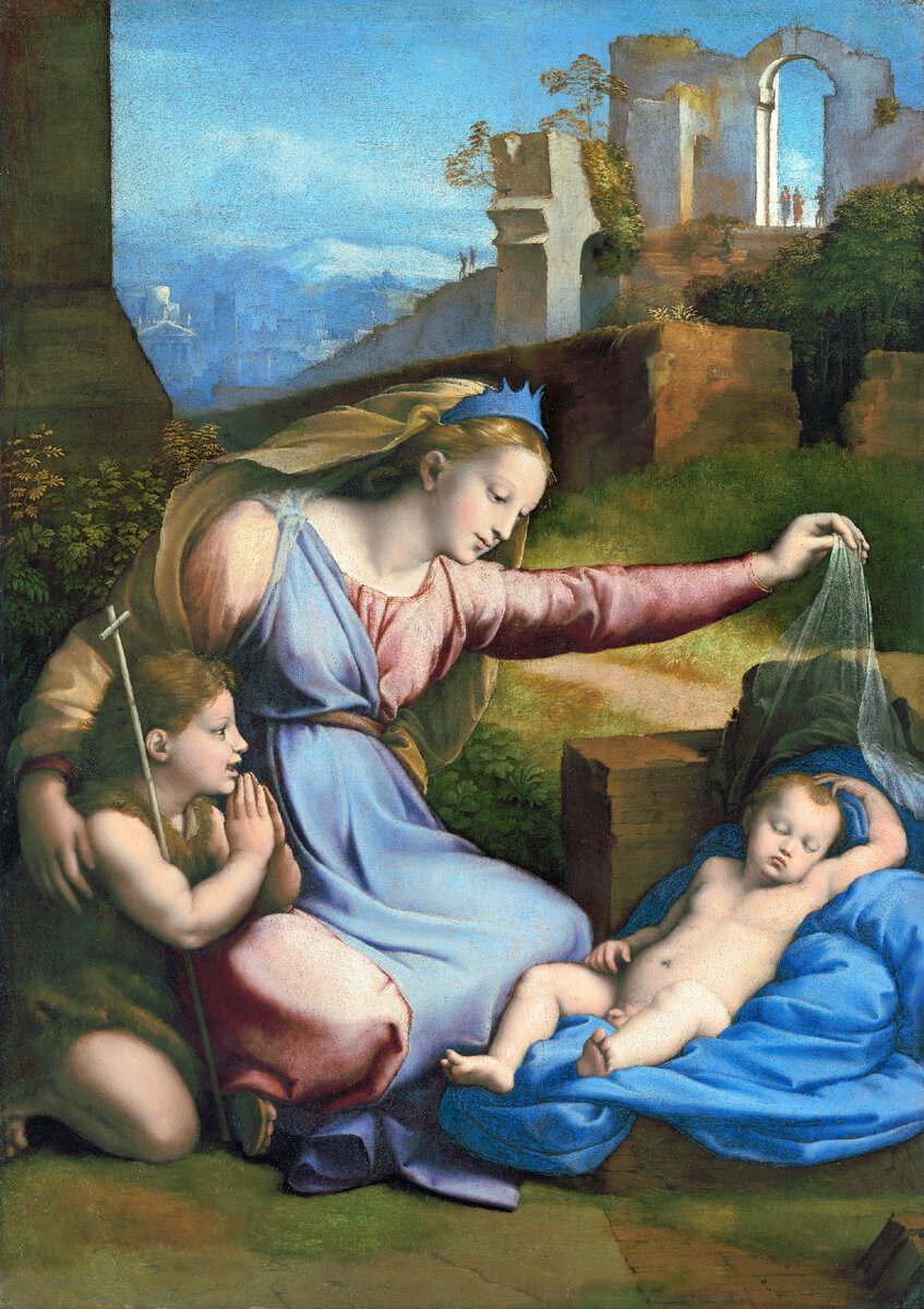 Рафаэль Санти, «Мадонна с диадемой», ок. 1510—1511, масло, доска, Лувр, Париж
