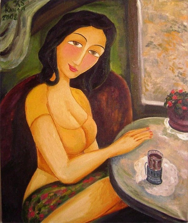 Константин Селюк. Девушка в купе. 