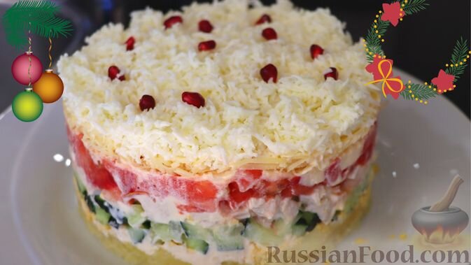 Салат «Нежность» с курицей, яйцом и сыром