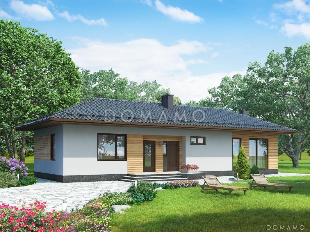 Проект D2326 — одноэтажный дом с 2 спальнями и котельной