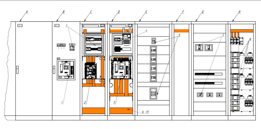 Пример построения ГРЩ с блоком Компенсации Реактивной мощности