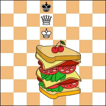 Мат ферзем "бутерброд"