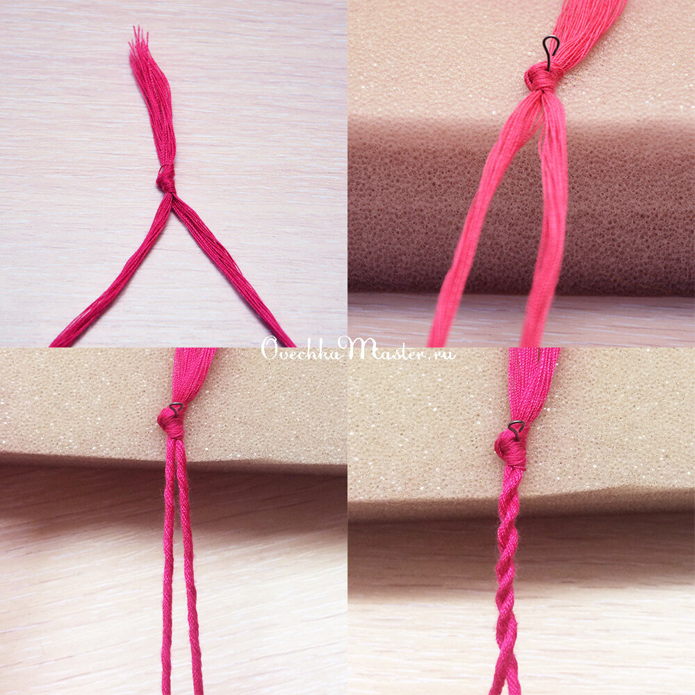 Плетение из веревки браслетов из ниток своими руками