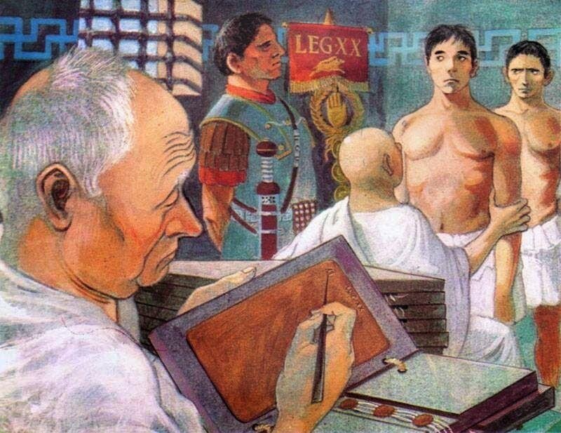 Зачисление новобранцев в легион. Современная иллюстрация.