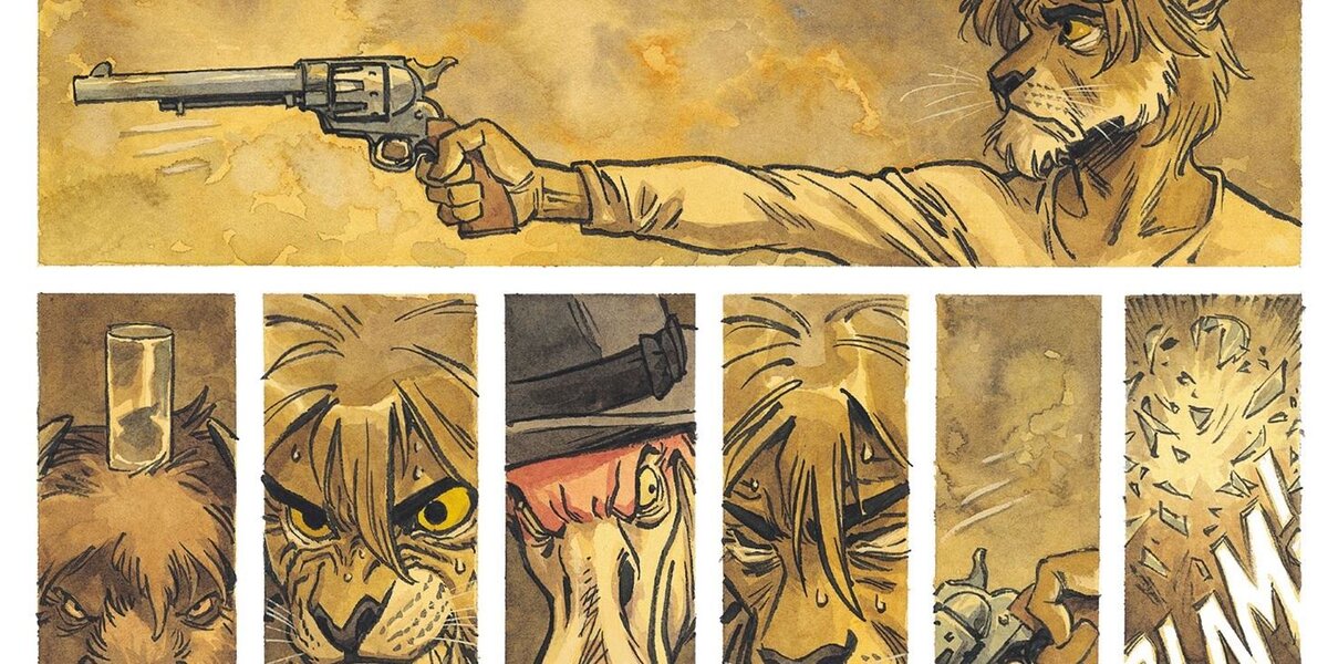 Фрагмент полосы графического романа Диаса Каналеса / Гуарнидо «Блэксэд. Книга 3. Амарилло»