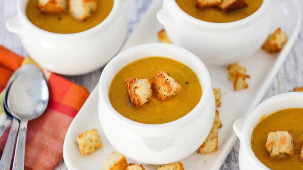 Вкусный суп из жаренной тыквы. Густой, сытный, согревающий