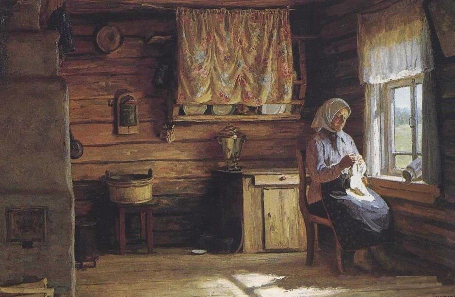 Бабушка у окна картина