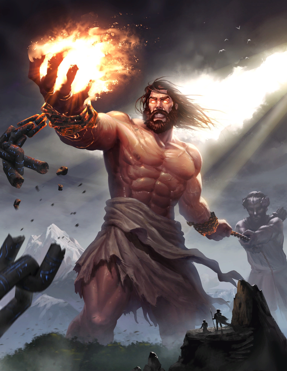 Прометей похищающий огонь с Олимпа.