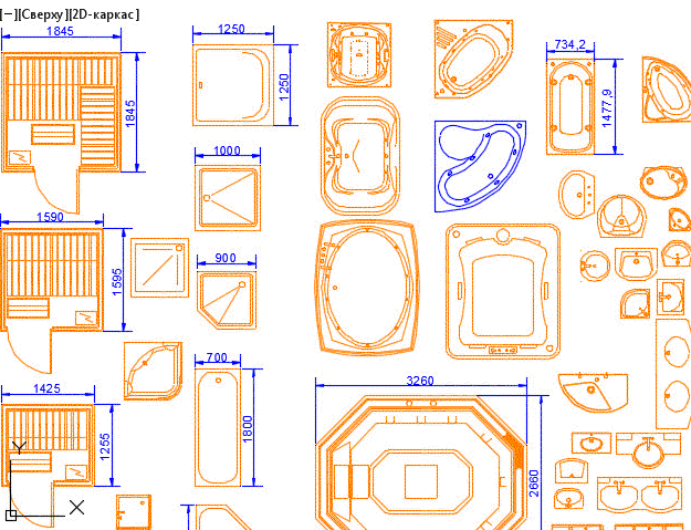 Мебель на плане dwg