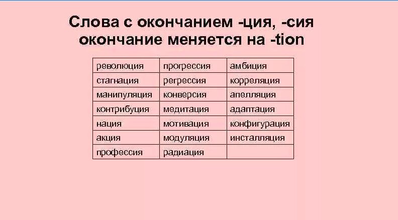 Слова на кин. Слова заканчивающиеся на ция. Слова заканчивающиеся на сия. Слова с окончанием на - ЦИЕ. Слова с окончанием сия.