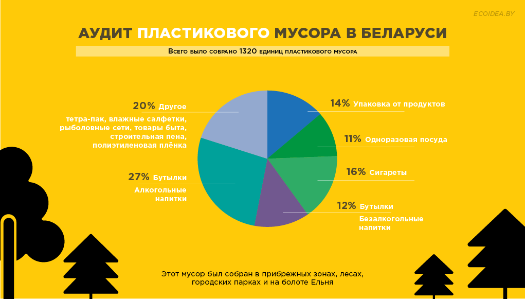 Пластиковый мусор, найденный во время аудита в природных условиях. Сентябрь, 2019 года Инфографика: Татьяна Кузнецова