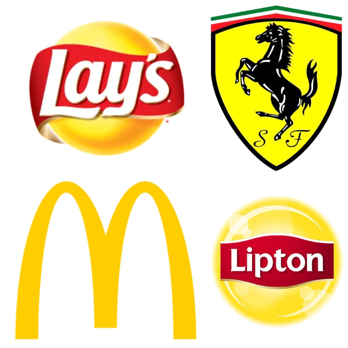 Lays, McDonald’s,Ferrari,Lipton и т.д.