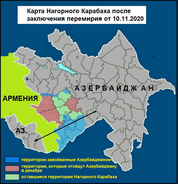 Карта азербайджана с карабахом