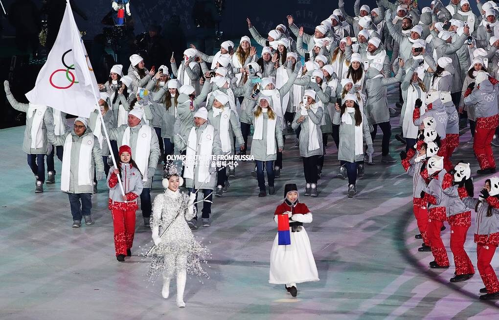  Российская Олимийская Сборная. Пхёнчхан провинция Канвондо, Корея 9 февраля 2018г.