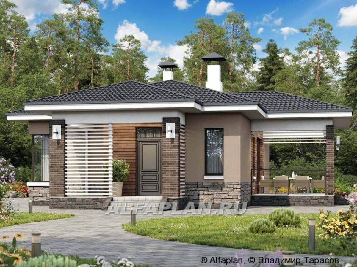 НА СЛАЙД-ШОУ 3 ФОТО: Проект одноэтажного дома "Аэда" 616К 