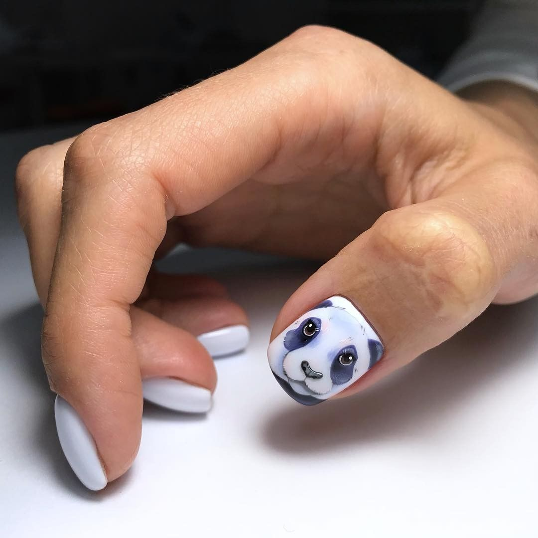 Слайдер дизайн для украшения ногтей Панда, сердечки, корона