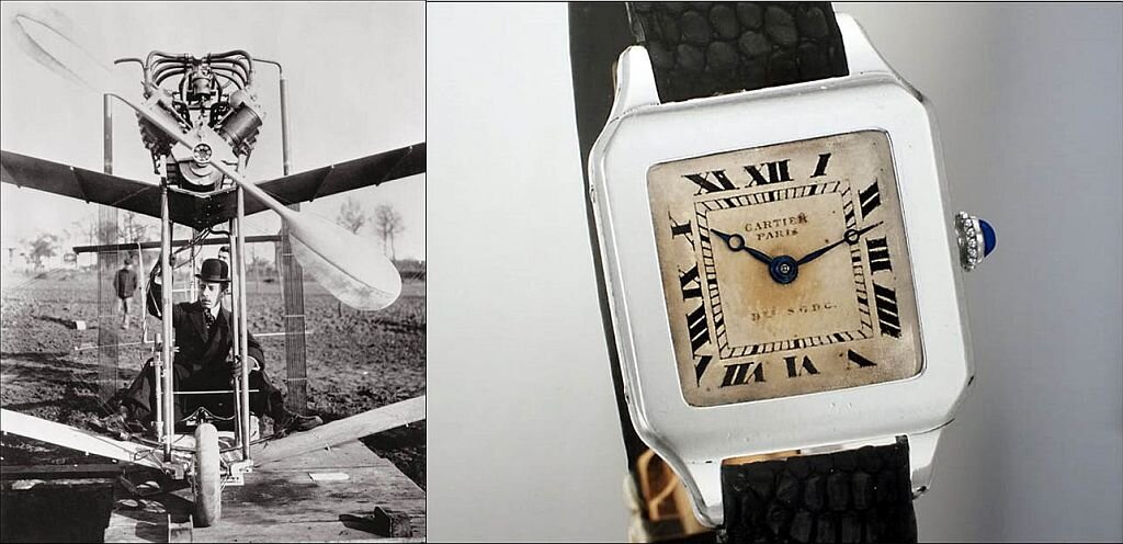 Часы первых авиаторов - Santos. В честь пионера авиации Альберто Сантос-Дюмона. Фото из открытых источников