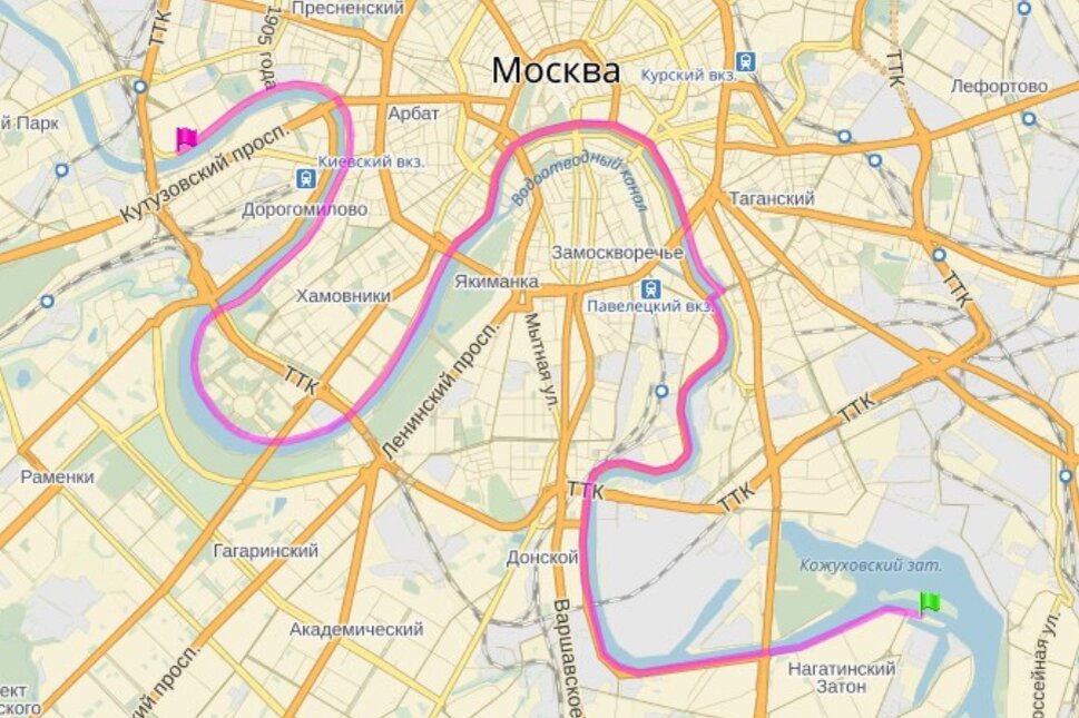 Карта набережной москвы