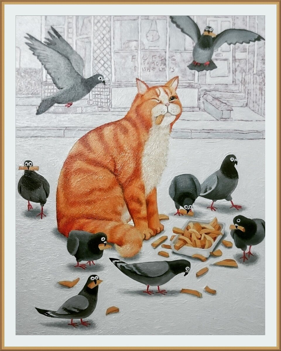 Художник Вики Маунт / Vicky Mount / Chips for Tea / Чипсы к чаю