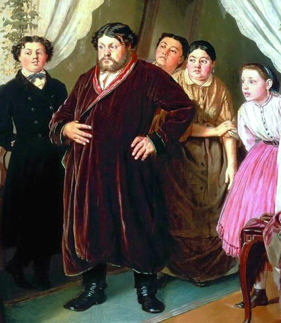 Василий Перов «Приезд гувернантки в купеческий дом», фрагмент