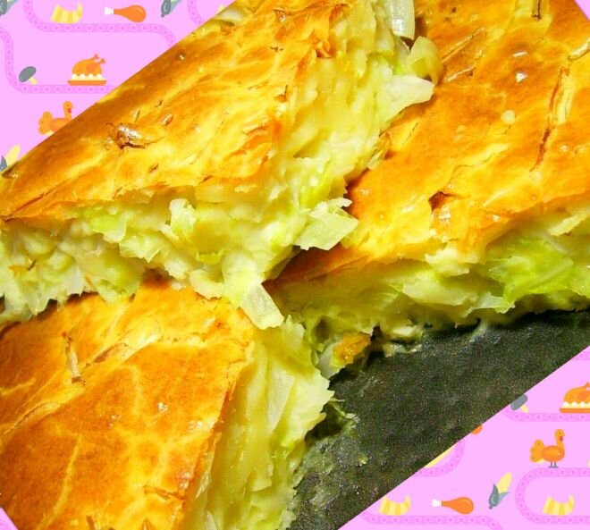 Рецепт: Капустник – быстрый пирог из капусты | Первый Вегетарианский